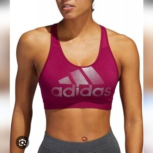 Adidas Women's Sports Bra - Magenta and Silver